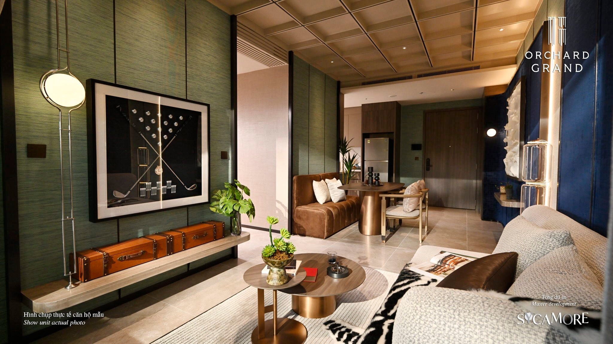5 lý do Orchard Grand xứng đáng là lựa chọn hàng đầu tại Phường Bình Dương Phòng khách căn hộ mẫu Orchard Grand 2PN